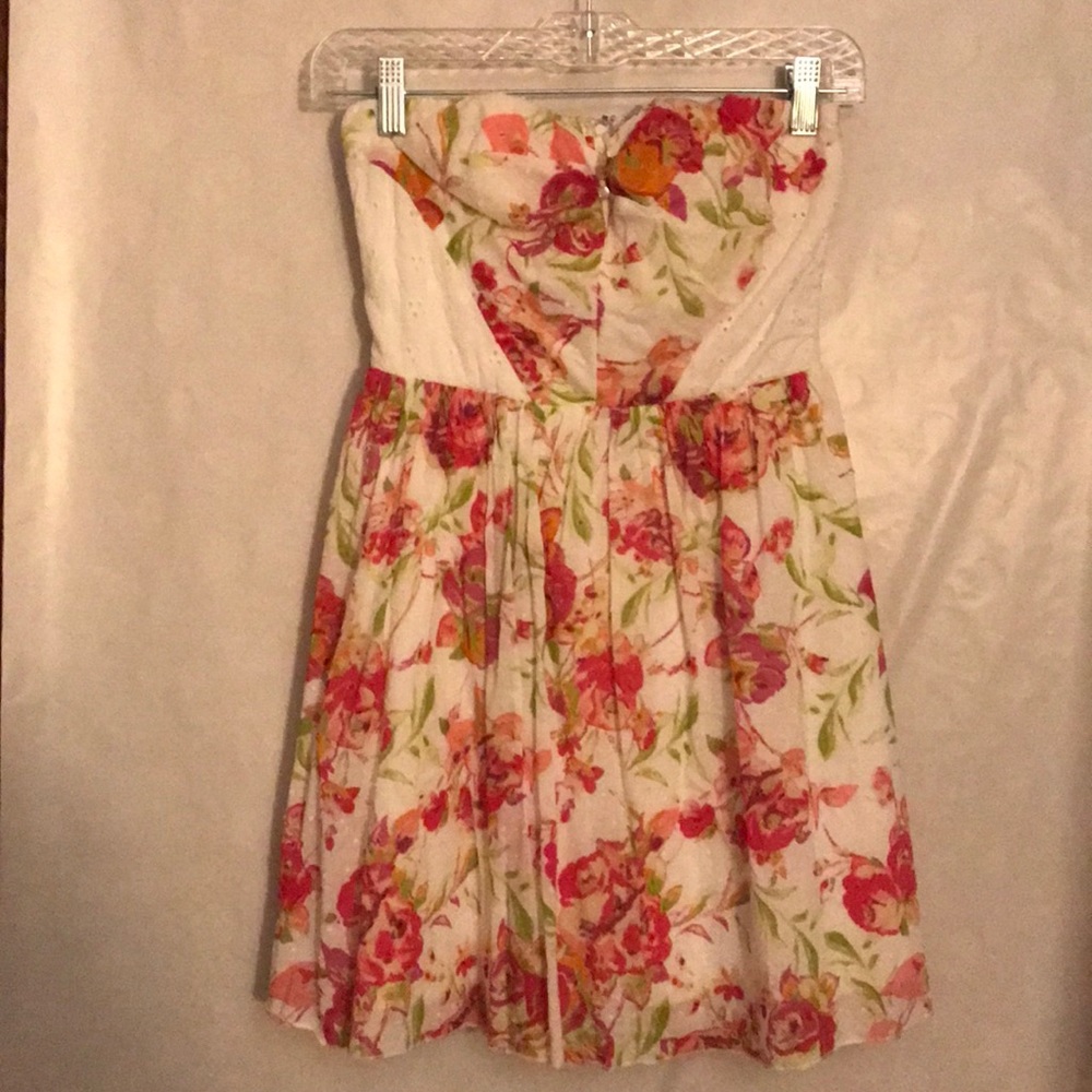 Strapless floral dress